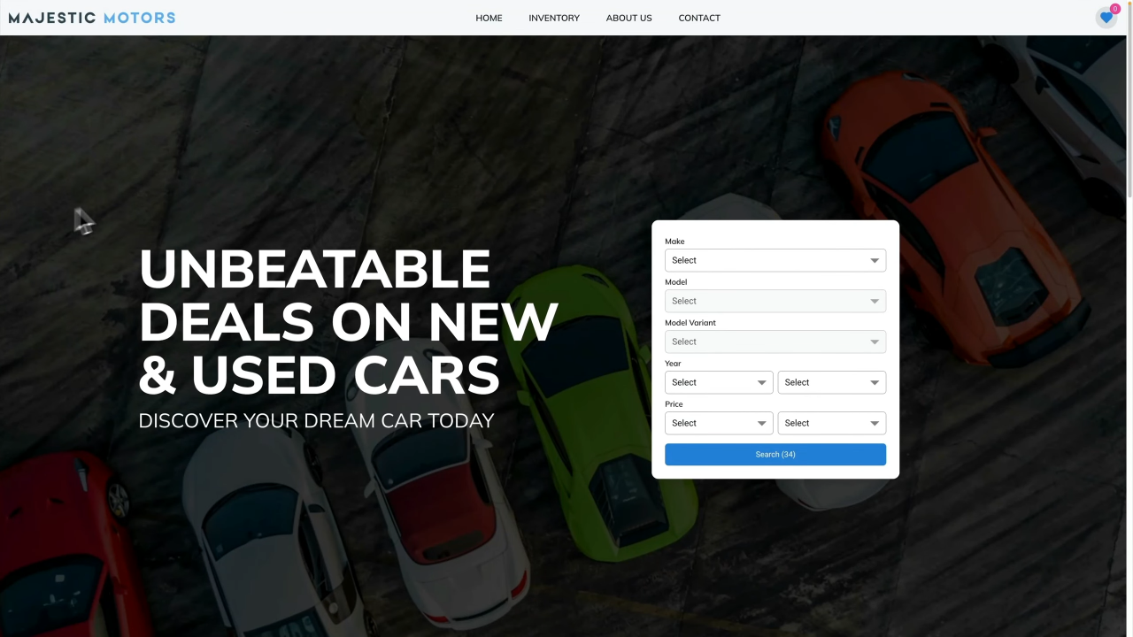 Car Dealer Website Homepage