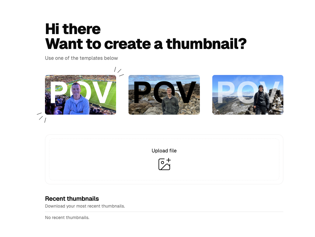 AI Thumbnail Generator Interface