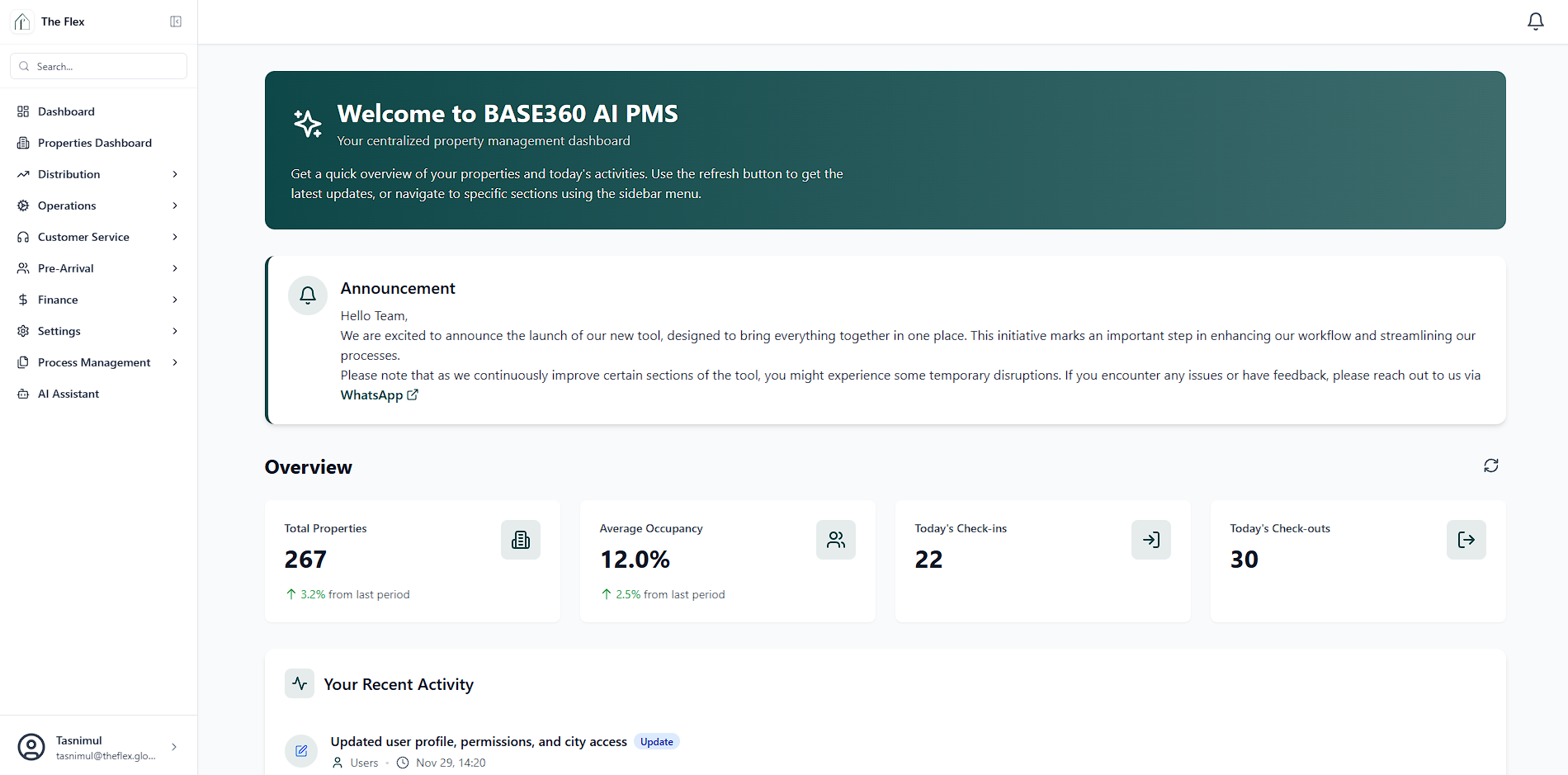 The Flex PMS Dashboard